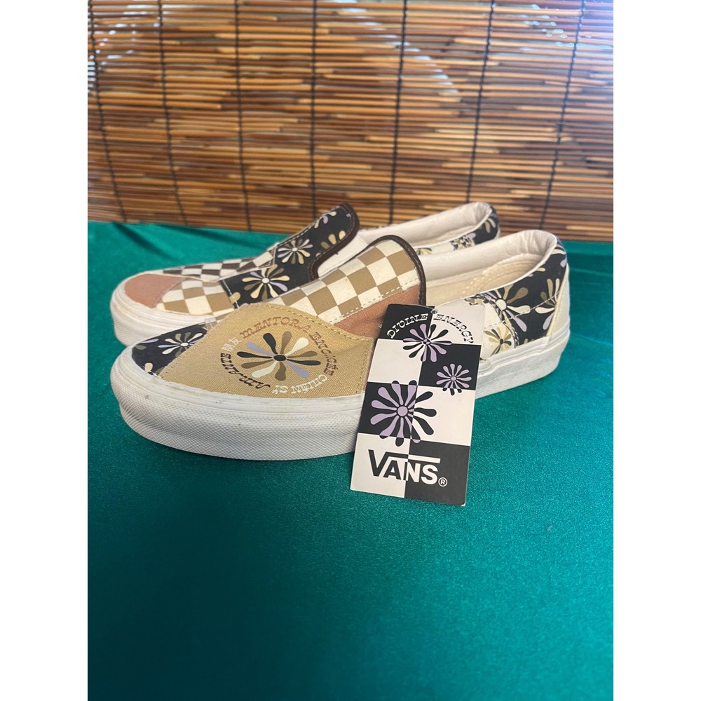 Vans Classic Slip-On Divine Energy Patchwork Floral Tan Brown Womens 7.5 Mens 6 - Picture 2 of 6